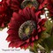 7pcs Artificial Sunflowers Silk Flowers Vintage Burgundy Sunflower Bouquet Fake Floral Stems Fall Wedding Party Home Centerpiece Decoration 17.8 Inch Bulk